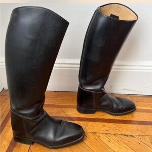Vintage Black Leather Riding Boots size 7